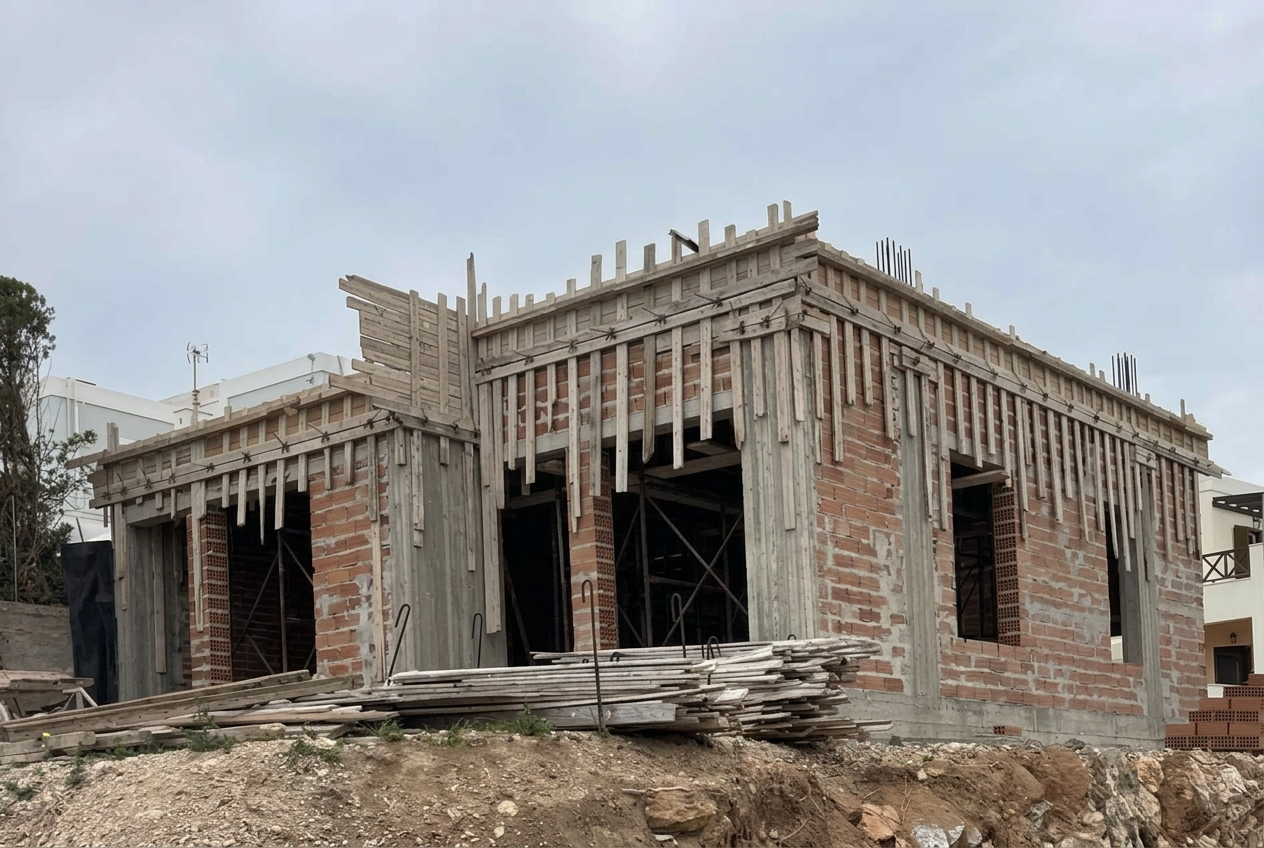 Construction continues at the Navium Suites site in Azolimnos, Syros, Spring 2026.